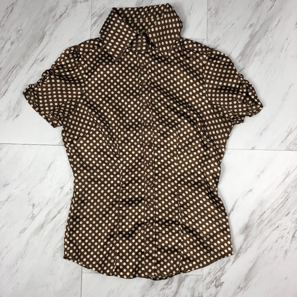 BCBGMaxAzria Tops - BCBGMaxazria Polka Dot Blouse VGUC Size Small
